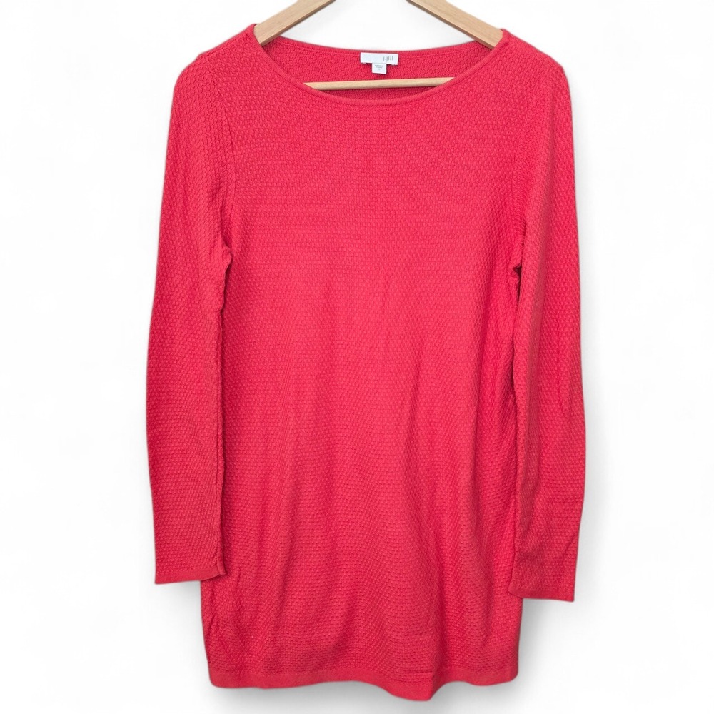 J Jill Tunic Womens Small Coral Knit Long Sleeve Casual Soft Stretch Top Cotton‎